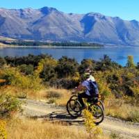 Cycling alongside the shores of Lake Ohau on the Alps to Ocean Cycle | Tim de jong
