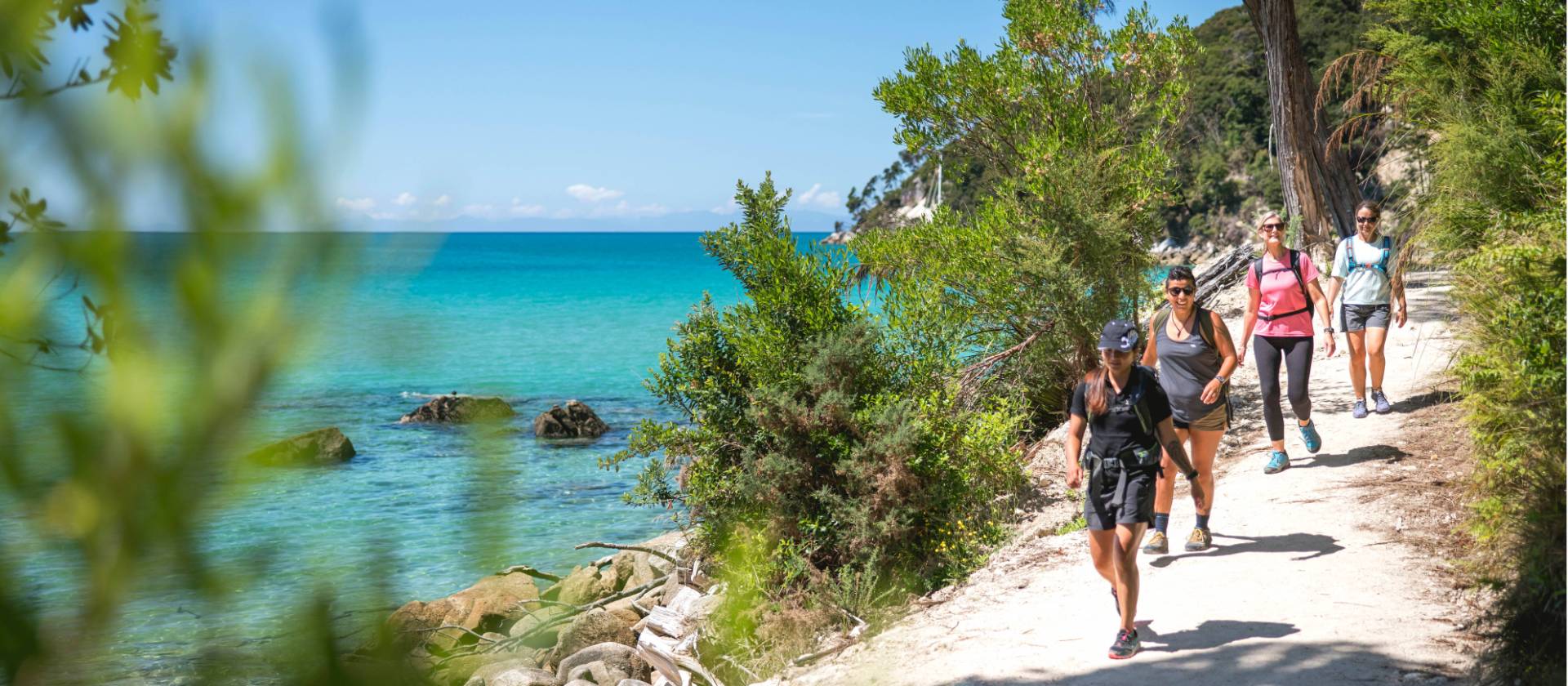 People walking along water in Abel Tasman NP | Tourism New Zealand