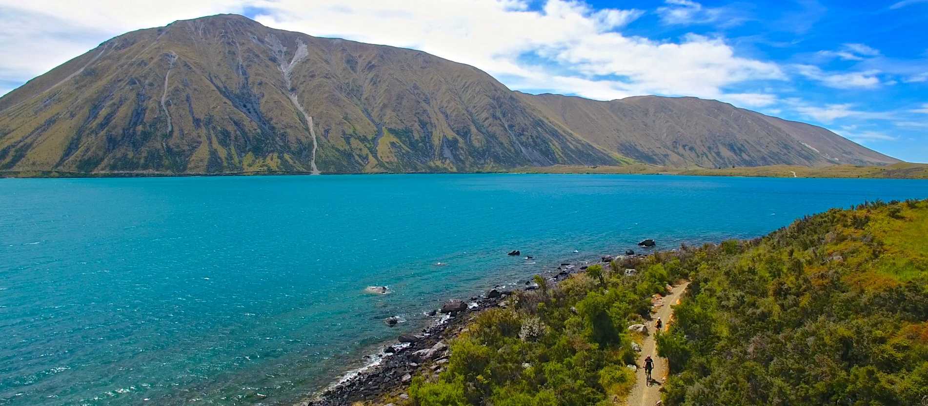Cycling near Lake Ohau Lodge on the Alps 2 Ocean Cycle Trail | Daniel Thour