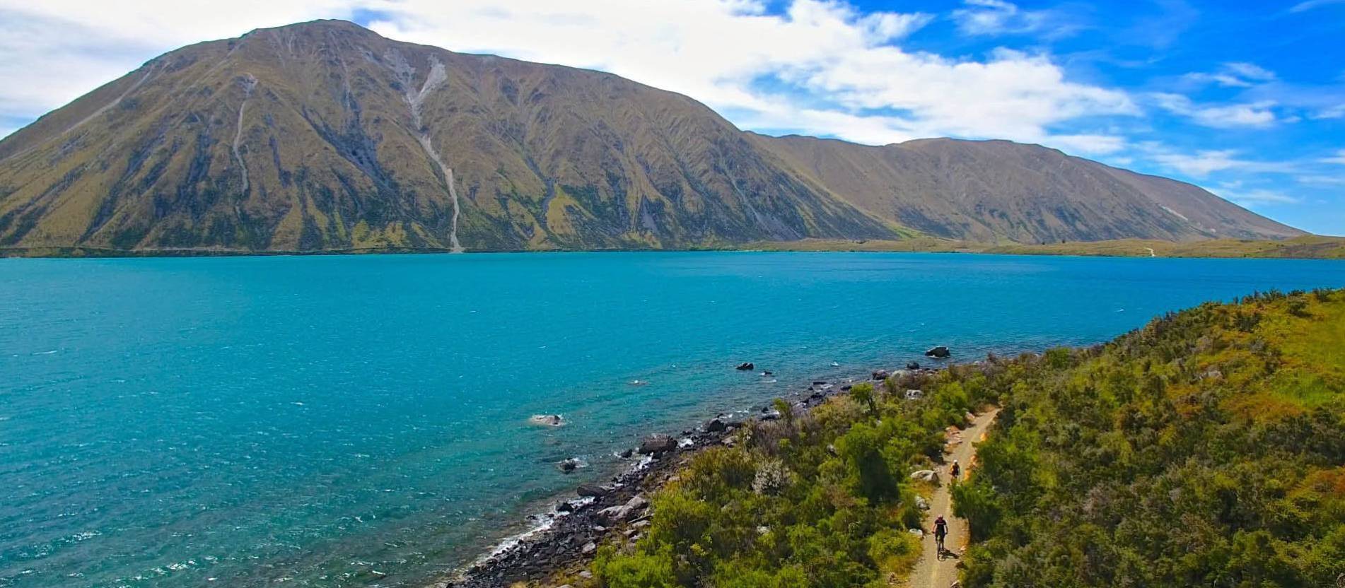 Cycling near Lake Ohau Lodge on the Alps 2 Ocean Cycle Trail | Daniel Thour