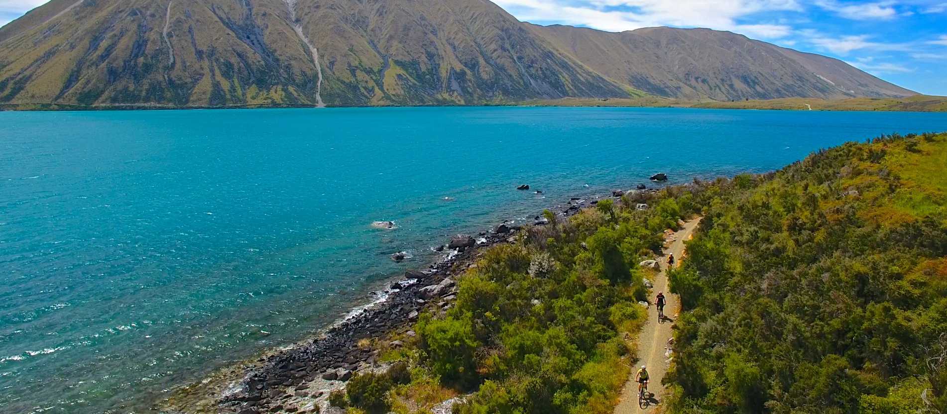 Cycling near Lake Ohau Lodge on the Alps 2 Ocean Cycle Trail | Daniel Thour
