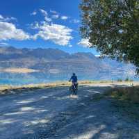 Cycling along Lake Pukaki on the Alps to Ocean End to End with Adventure South. | Guide Collie