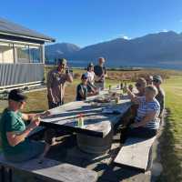 Cycling along Lake Pukaki on the Alps to Ocean End to End with Adventure South. | Guide Collie