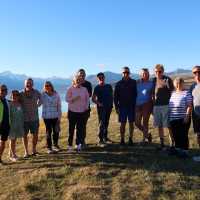 Cycling along Lake Pukaki on the Alps to Ocean End to End with Adventure South. | Guide Collie