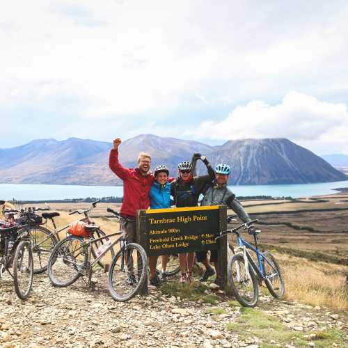Celebrating at the top of the Tarnbrae high point!