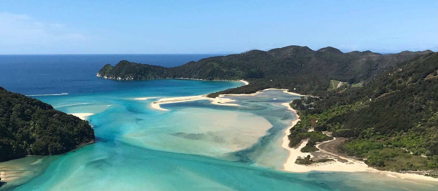The beautiful Awaroa Bay from above. | Nelson Tasman Tourism