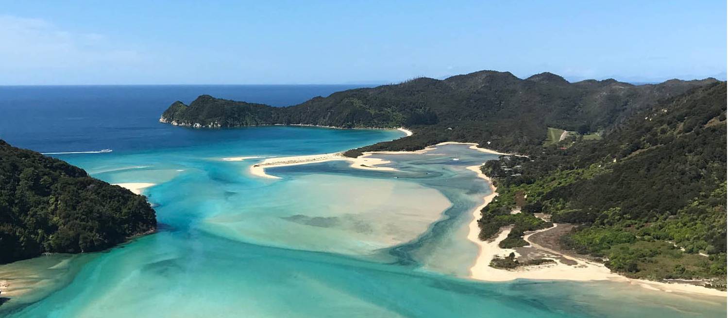 The beautiful Awaroa Bay from above. | www.nelsontasman.nz
