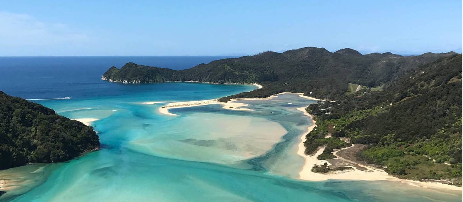 The beautiful Awaroa Bay from above. | Nelson Tasman Tourism