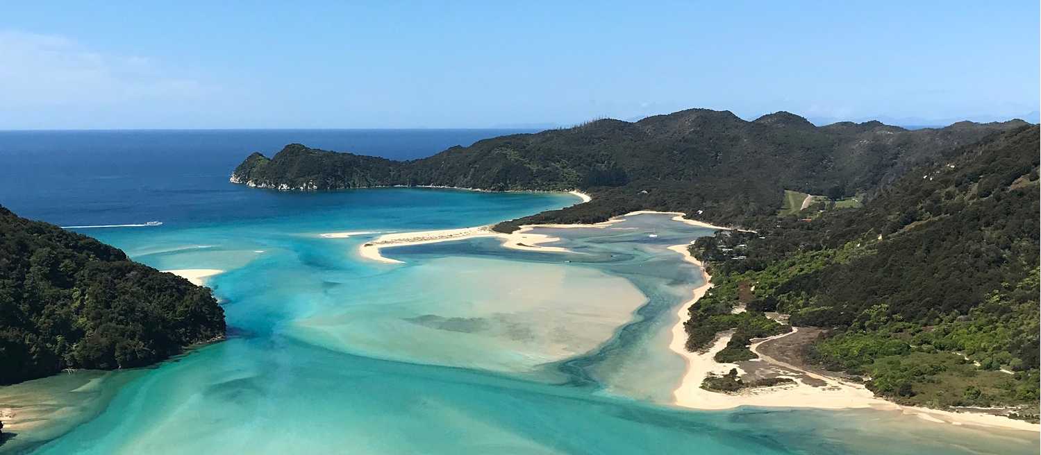 The beautiful Awaroa Bay from above. | Nelson Tasman Tourism
