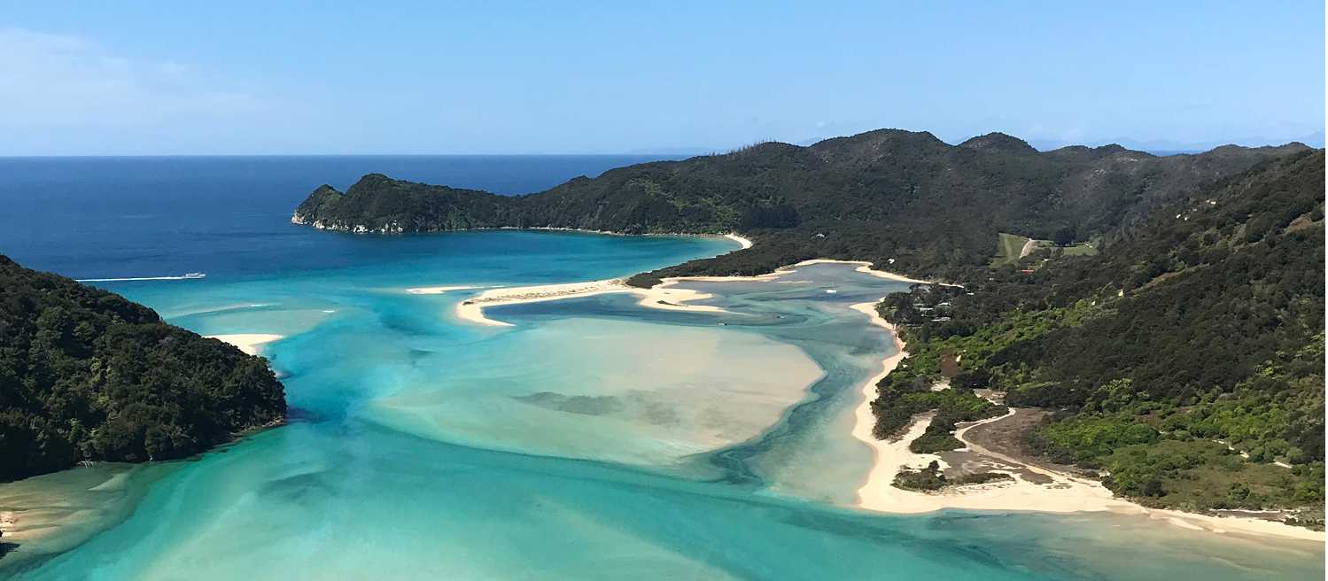 The beautiful Awaroa Bay from above. | Nelson Tasman Tourism
