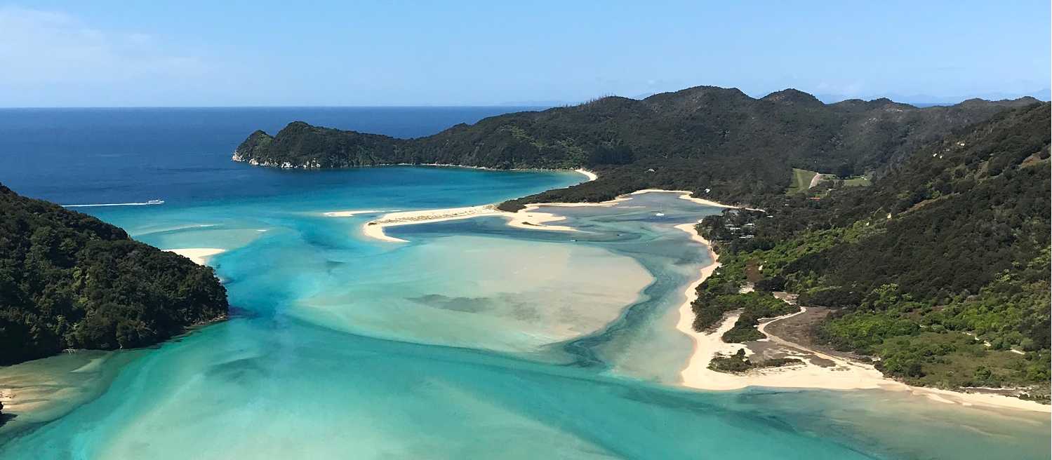 The beautiful Awaroa Bay from above. | Nelson Tasman Tourism