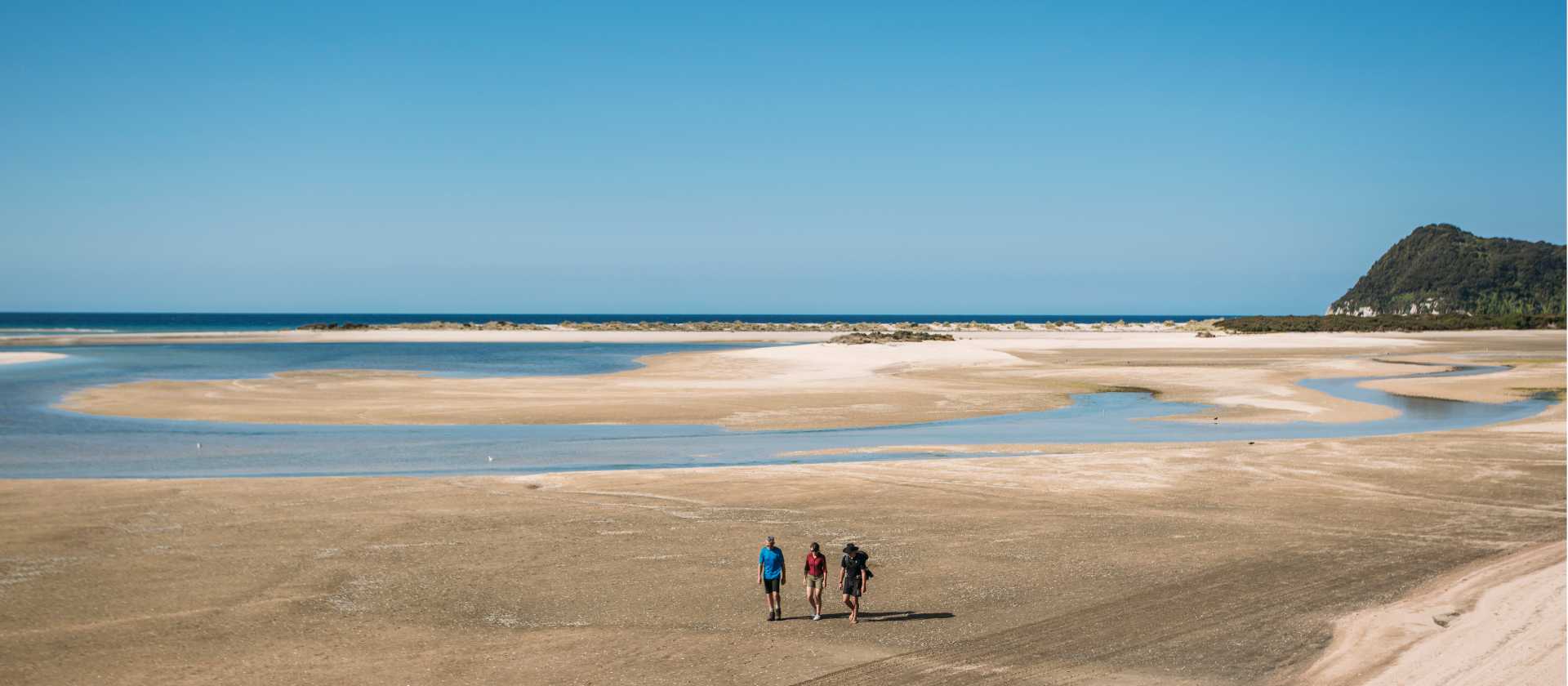 Walking Awaroa Beach at low tide | Nelson Tasman Tourism