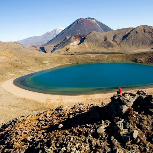Taking in the Blue Lakes at Tongariro National Park