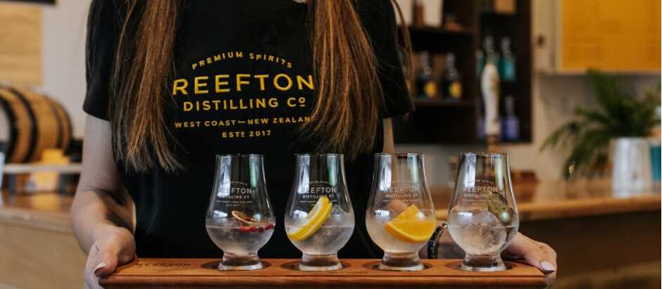 Gin tasting at Reefton Distiling Co