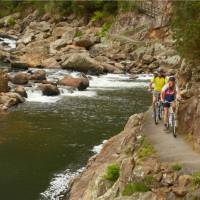 The trail takes us through the Karangahake Gorge