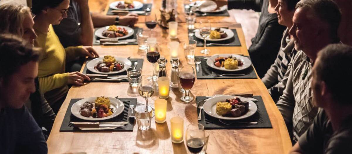 Delicious dinners served at Martins Bay Lodge | Hollyford Track