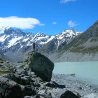 View on the terminal Hooker Glacier lake