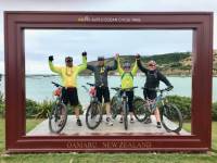 Woohoo, we made it to Oamaru! Alps to Ocean Cycle Trail. |  <i>Elaina Culbert</i>