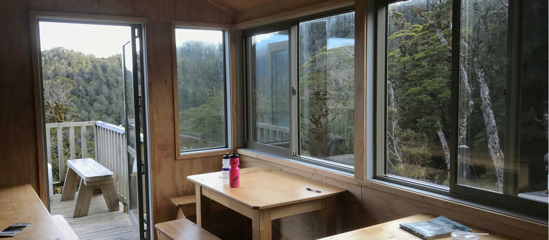 A great little spot to sit, relax and reflect in the Lyell Saddle Hut | Janet Oldham