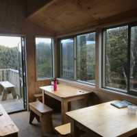 A great little spot to sit, relax and reflect in the Lyell Saddle Hut | Janet Oldham