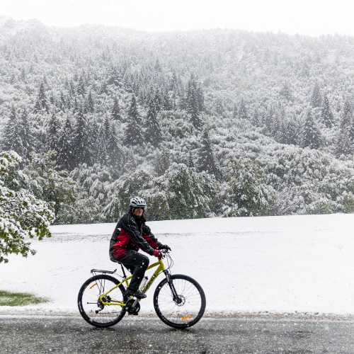 Just a little bit of snow on the trails!