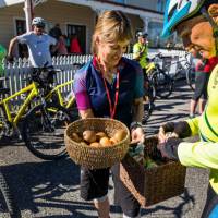 Stocking up on snacks for the ride ahead | Lachlan Gardiner