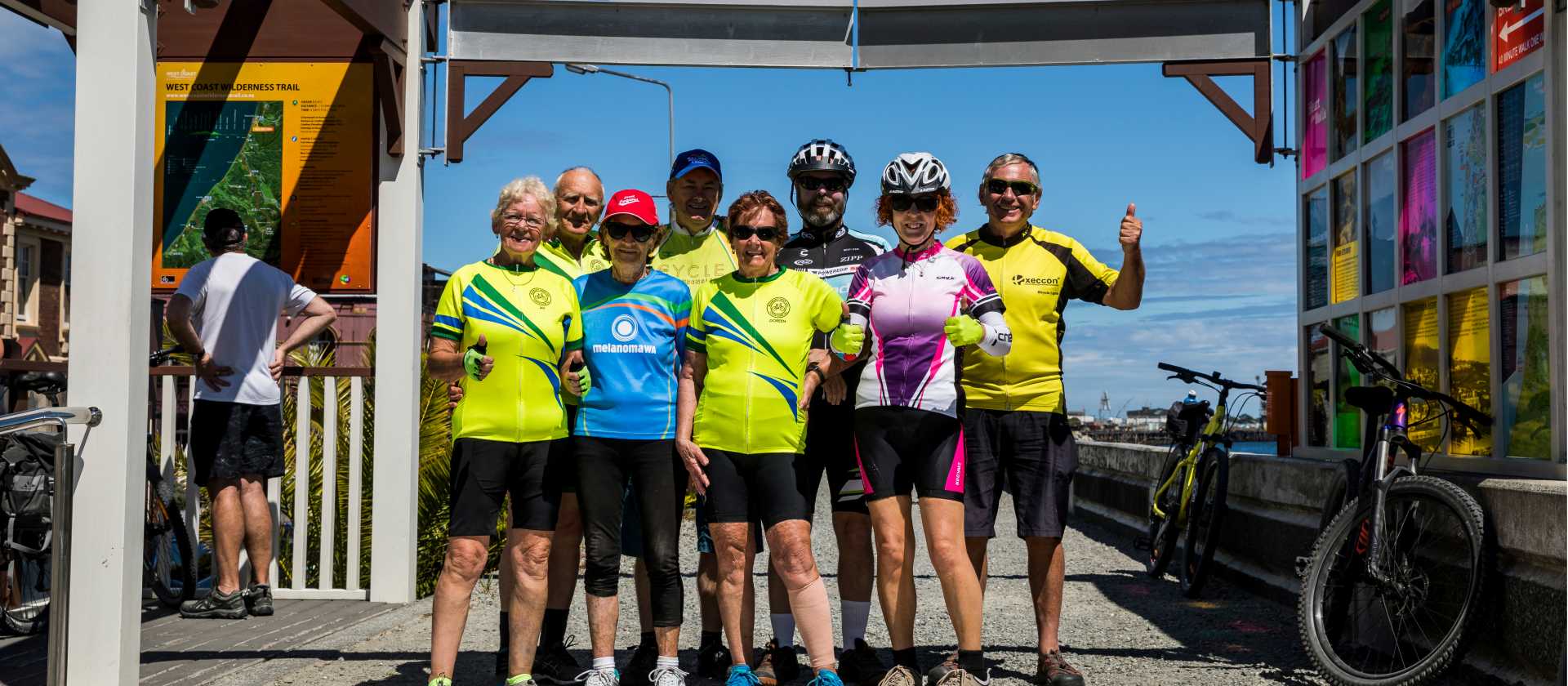 Celebratiions at the finish line in Greymouth | Lachlan Gardiner