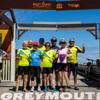 Celebratiions at the finish line in Greymouth | Lachlan Gardiner