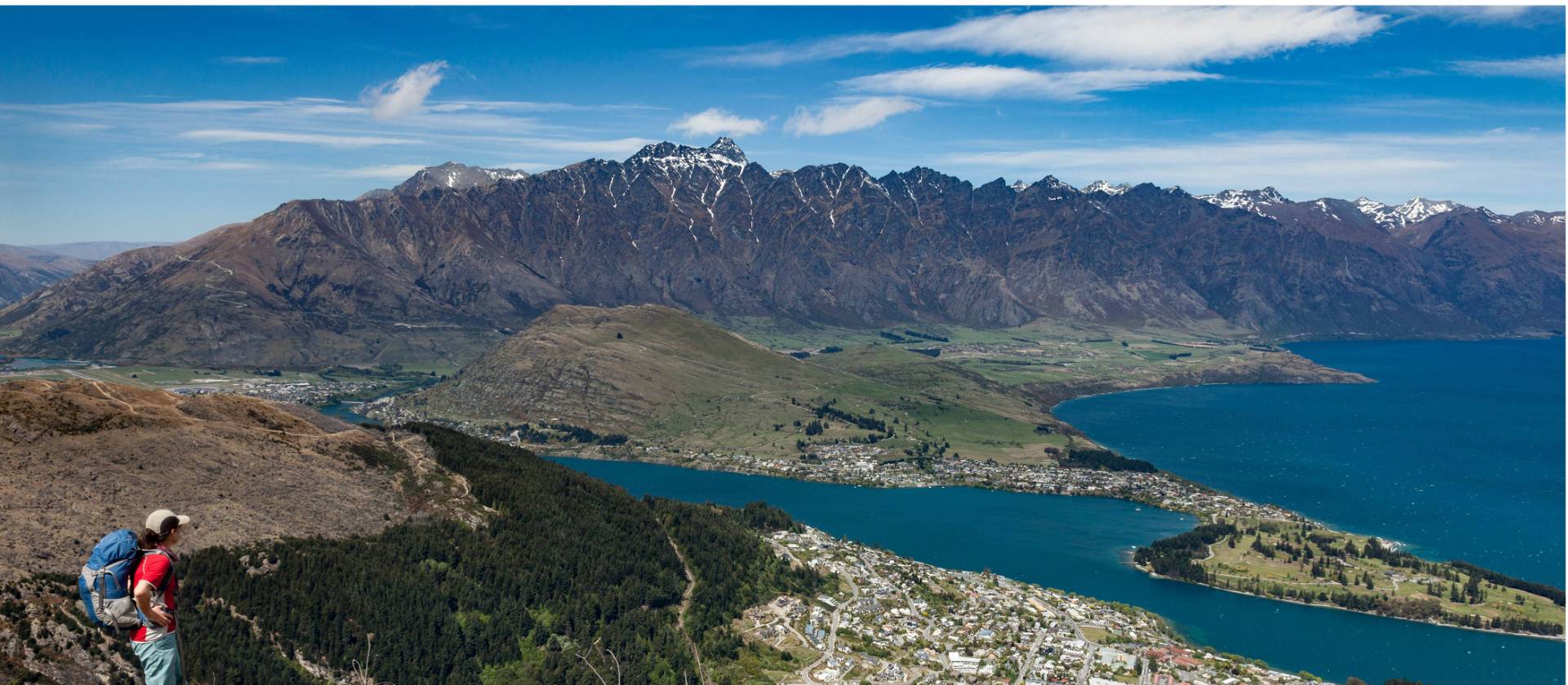 Epic views over Queenstown Township and and Lake Wakatipu from Ben Lomond Summit | Colin Monteath