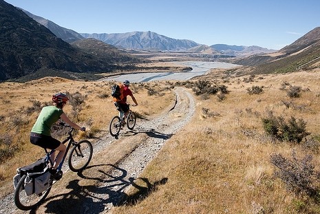 Clients enjoying a downhill ride on our mountain biking tour