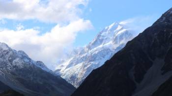 Aoraki/Mt Cook towers over the start point of the Alps to Ocean Cycle Trail. |  <i>Neil Bowman</i>