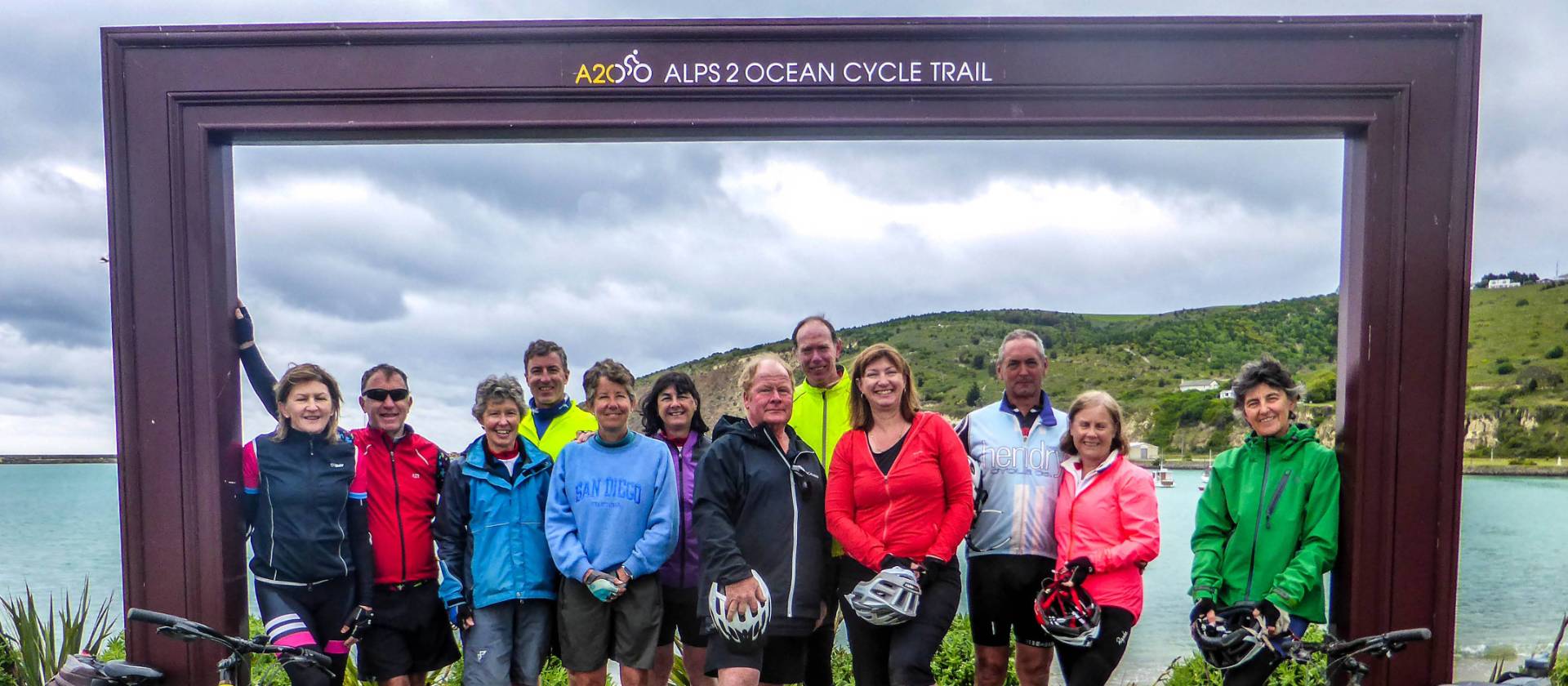 Cycle Group at the finish line of the Alps 2 Ocean | Ross Dunn