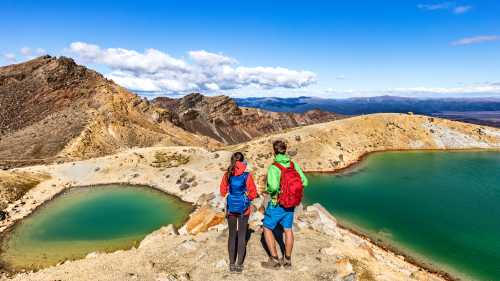 Popular hiking trip in Tongariro Alpine Crossing National Park