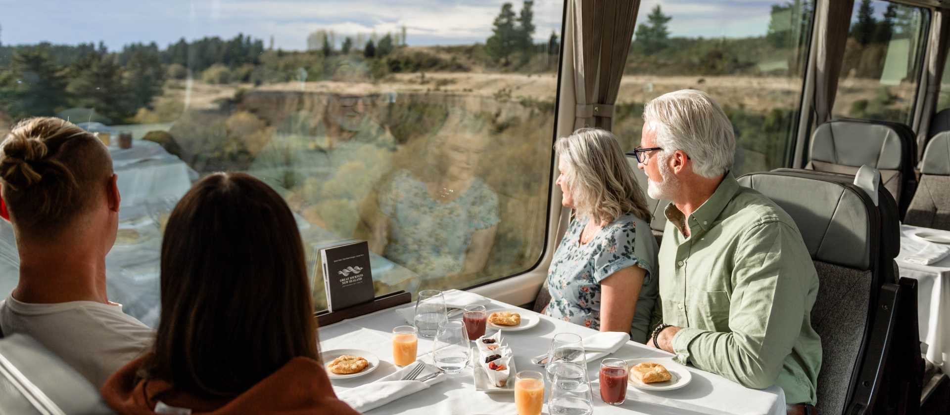 Soak in the changing landscapes over a full-service breakfast in Scenic Plus, as you cross the mighty Southern Alps. | Jay French