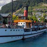 The TSS Earnslaw, a twin-screw steamship, also known as the "Lady of the Lake," that operates on Lake Wakatipu in Aotearoa New Zealand. | Izzi Barton