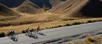 Cycling through the Lindis Valley on the Tour of New Zealand