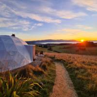 Sun setting in Waitaki Valley | Valley Views Glamping