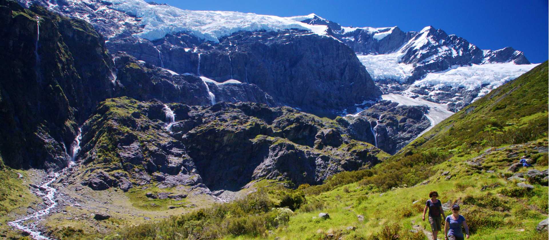 Hiking at the Rob Roy Glacier