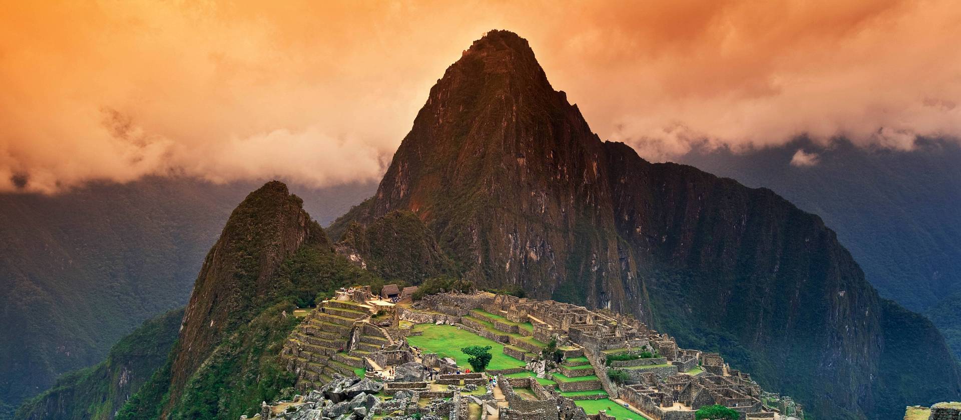 The lost Incan city of Machu Picchu in Peru