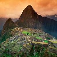 The lost Incan city of Machu Picchu in Peru